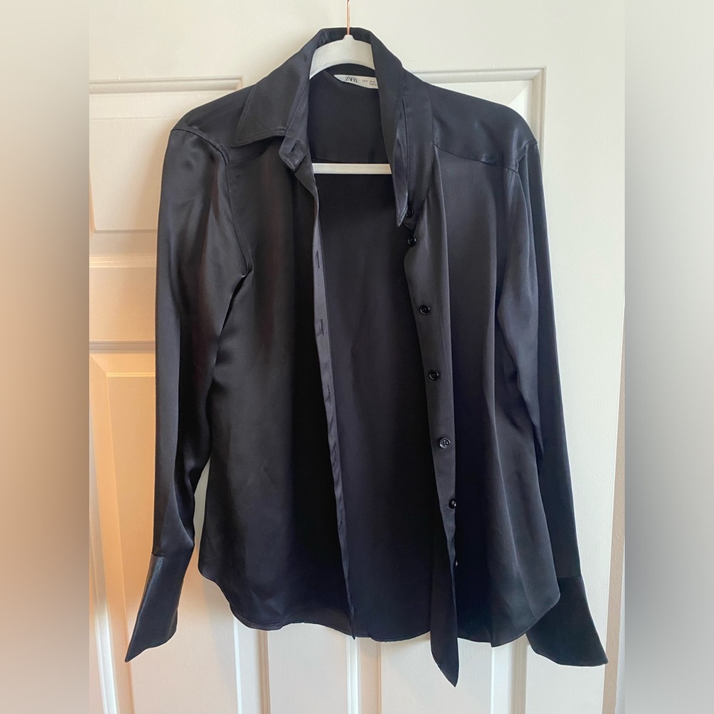 Black button up blouse